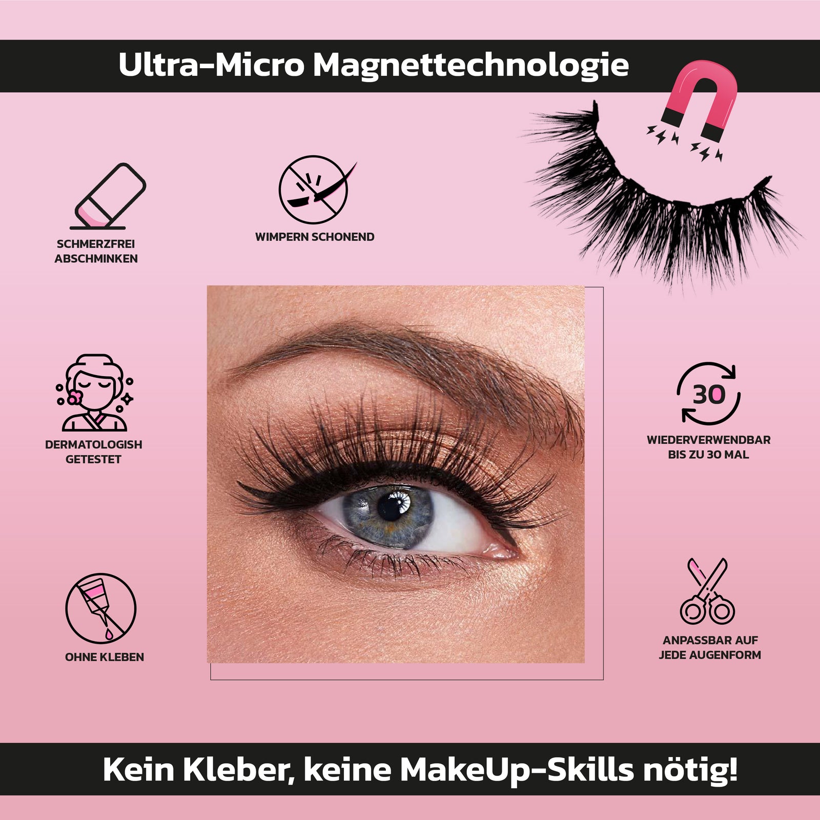 MOREDRAMA Starter Kit - Magentische künstliche Wimpern & Magnetischer  Eyeliner